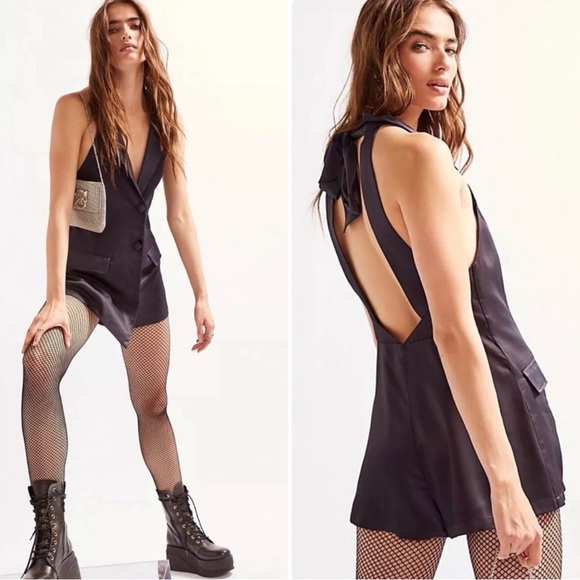 Free People Nikki Tuxedo Romper - Picture 1 of 13